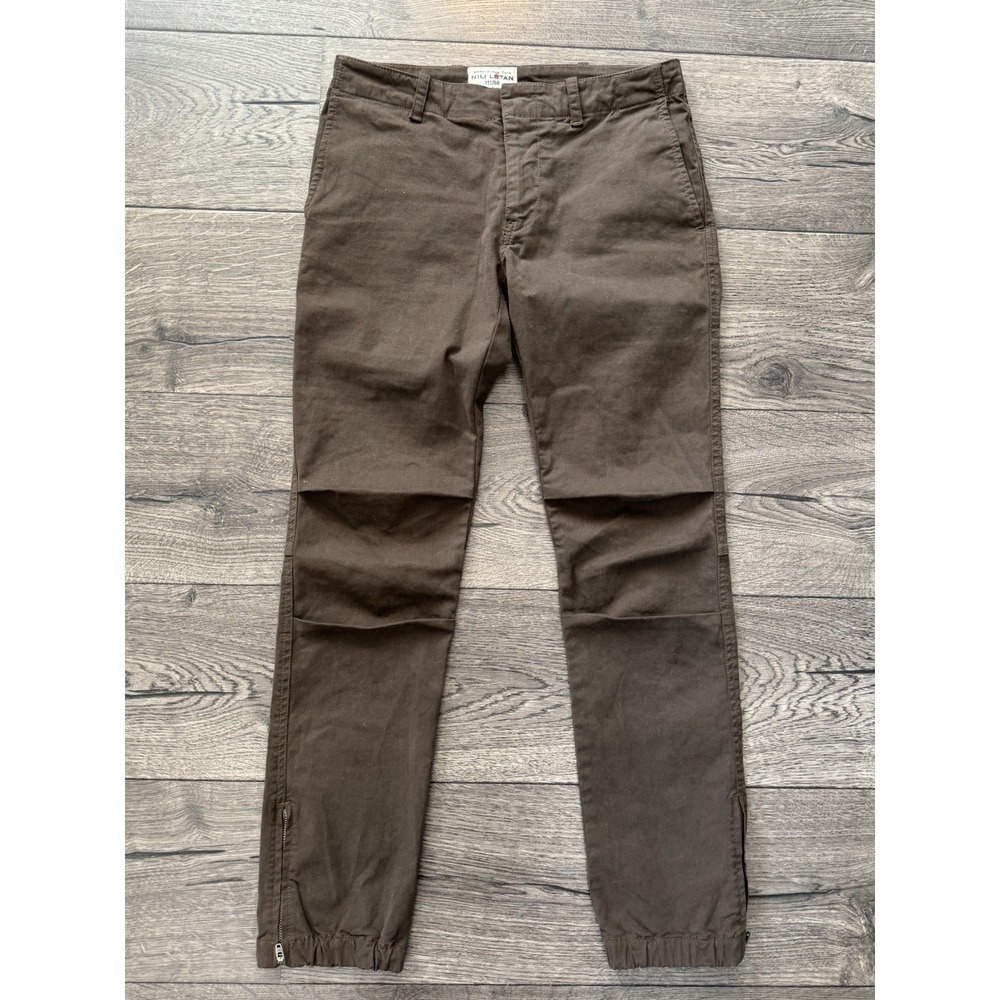 Nili Lotan French Military Jogger Womens Size 00 Brown Cotton Zip 28" EUC
